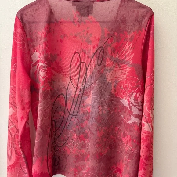 NWOT Harley Davidson SZ XL Sheer Top Shirt Long Sleeve - Picture 4 of 9